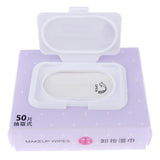 Maxbell 50pcs/Pack Mild Facial Cleansing Towelettes Makeup Remover Wipes Violet Flavor