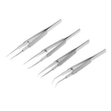 Maxbell Stainless Steel Micro Precision Tweezer Pointed Curved Straight Straight-Toothed