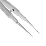 Maxbell Stainless Steel Micro Precision Tweezer Pointed Curved Straight Straight-Toothed