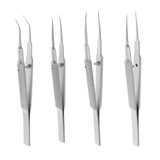 Maxbell Stainless Steel Micro Precision Tweezer Pointed Curved Straight Straight-Toothed