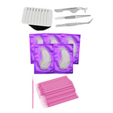 Maxbell False Eyelashes Extensions Kit Eye Gel Pad Micro Brushes Tweezers Set Pink