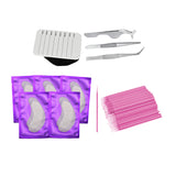 Maxbell False Eyelashes Extensions Kit Eye Gel Pad Micro Brushes Tweezers Set Pink