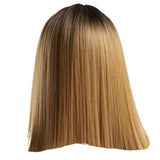 Maxbell Natural Middle Part Wig Synthetic Long Straight Hair For Woman Ombre 02