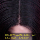Maxbell Natural Middle Part Wig Synthetic Long Straight Hair For Woman Ombre 03