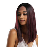 Maxbell Natural Middle Part Wig Synthetic Long Straight Hair For Woman Ombre 03