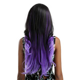 Maxbell 25'' Women Natural Long Synthetic Wig Curly Wave Front Lace Wig Heat Safe