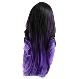Maxbell 25'' Women Natural Long Synthetic Wig Curly Wave Front Lace Wig Heat Safe