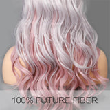 Maxbell 25'' Women Natural Long Synthetic Wig Curly Wave Front Lace Wig Heat Safe