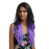 Maxbell 25'' Women Natural Long Synthetic Wig Curly Wave Front Lace Wig Heat Safe