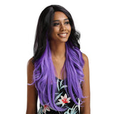 Maxbell 25'' Women Natural Long Synthetic Wig Curly Wave Front Lace Wig Heat Safe