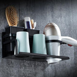 Maxbell Wall Mounted Hair Dryer Holder Rack Hanger Straightener Comb Organizer Cups