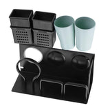Maxbell Wall Mounted Hair Dryer Holder Rack Hanger Straightener Comb Organizer Cups
