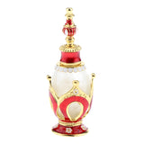 Vintage Crown Pattern Empty Glass Refillable Perfume Bottle Container Red Gold