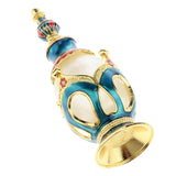 Maxbell Vintage Crown Pattern Empty Glass Refillable Perfume Bottle Container Blue Gold