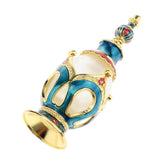 Maxbell Vintage Crown Pattern Empty Glass Refillable Perfume Bottle Container Blue Gold