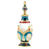 Maxbell Vintage Crown Pattern Empty Glass Refillable Perfume Bottle Container Blue Gold