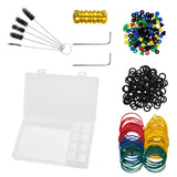 Max Tattoo Machine Needle Supplies Grommets Nipple Bands O-Rings Brush Grip Set Gold