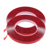 Max 2 Rolls Red Tape Heat Resistant Strong Double Sided Adhesive Sticker 10mx1cm