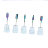 5pcs/set Alloy Small Barrel Head Nail Drill Bit Set Nail Tips Grinding Head