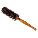Max Maxb Round Anti-Static Wooden Barrel Hairbrush for Blow Drying Styling Curling Middle