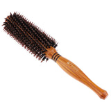 Max Maxb Round Anti-Static Wooden Barrel Hairbrush for Blow Drying Styling Curling Large