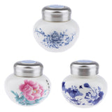 Max Maxb Leakproof Empty Ceramic Loose Powder Makeup Case Tea Tin Pot Container Lotus
