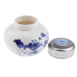 Max Maxb Leakproof Empty Ceramic Loose Powder Makeup Case Tea Tin Pot Container Lotus