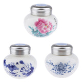 Max Maxb Leakproof Empty Ceramic Loose Powder Makeup Case Tea Tin Pot Container Lotus