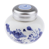Max Maxb Leakproof Empty Ceramic Loose Powder Makeup Case Tea Tin Pot Container Lotus