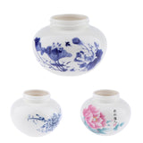 Max Maxb Leakproof Empty Ceramic Loose Powder Makeup Case Tea Tin Pot Container Lotus