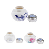 Max Maxb Leakproof Empty Ceramic Loose Powder Makeup Case Tea Tin Pot Container Lotus