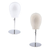 Max Maxb Adjustable Linen Cover Mannequin Head Hat Stand Display Rack Wig Holder Light White