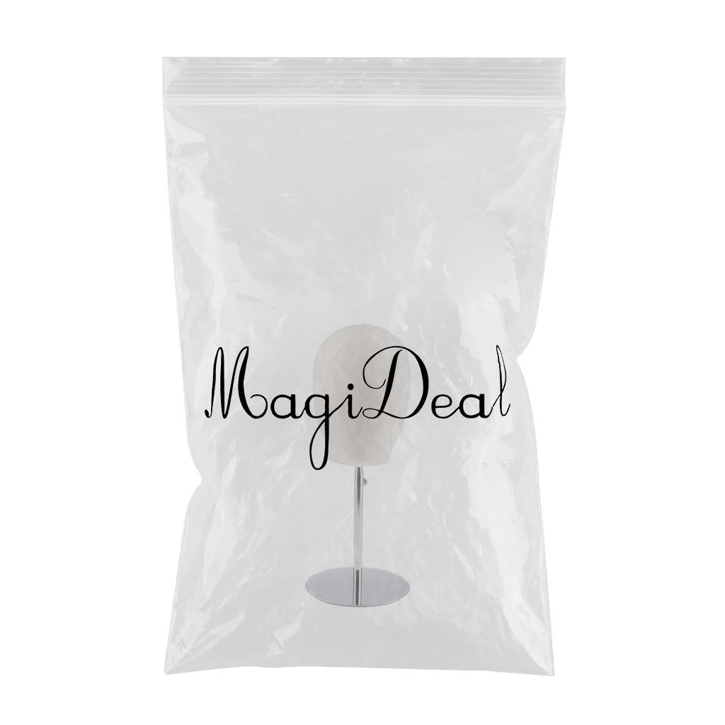 Max Maxb Adjustable Linen Cover Mannequin Head Hat Stand Display Rack Wig Holder White