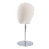 Max Maxb Adjustable Linen Cover Mannequin Head Hat Stand Display Rack Wig Holder White