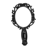 Max Maxb Retro Antique Cosmetic Flat Handle Beauty Vintage Round Makeup Mirrors Black