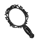 Max Maxb Retro Antique Cosmetic Flat Handle Beauty Vintage Round Makeup Mirrors Black