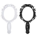 Max Maxb Retro Antique Cosmetic Flat Handle Beauty Vintage Round Makeup Mirrors Black