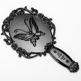 Max Maxb Retro Antique Cosmetic Flat Handle Beauty Vintage Round Makeup Mirrors Black