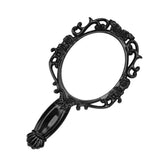 Max Maxb Retro Antique Cosmetic Flat Handle Beauty Vintage Round Makeup Mirrors Black