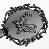 Max Maxb Retro Antique Cosmetic Flat Handle Beauty Vintage Round Makeup Mirrors Black