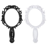 Max Maxb Retro Antique Cosmetic Flat Handle Beauty Vintage Round Makeup Mirrors Black