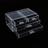 Max Maxb Acrylic Table Makeup Cosmetic Organizer Case Display Holder Storage Drawer 4 Drawers