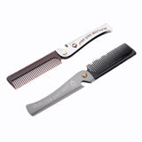 Maxbell Pocket Stainless Steel Folding Mustache Grooming Comb Hair Styling Comb Brown - Aladdin Shoppers