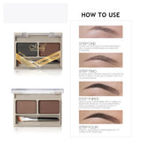 Maxbell 2  Color Powder Eyebrow Makeup Three-dimensional Natural Shadow Eye Brow 01