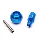 Max 35mm Alloy Self Lock Tattoo Machine Handle Grips Tube W/ Back Stem Blue