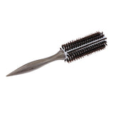 Maxbell Wood Handle Round Hairdressing Comb Bristl Hairbrush Brown C - 14 Rows Hair