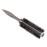 Maxbell Wood Handle Round Hairdressing Comb Bristl Hairbrush Brown C - 14 Rows Hair