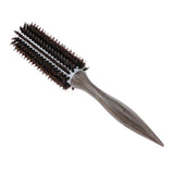 Maxbell Wood Handle Round Hairdressing Comb Bristl Hairbrush Brown C - 14 Rows Hair