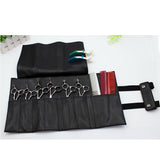 Maxbell Durable Artificial Leather Hair Cutting Scissors Pouch Reelable Bag Black