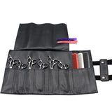 Maxbell Durable Artificial Leather Hair Cutting Scissors Pouch Reelable Bag Black